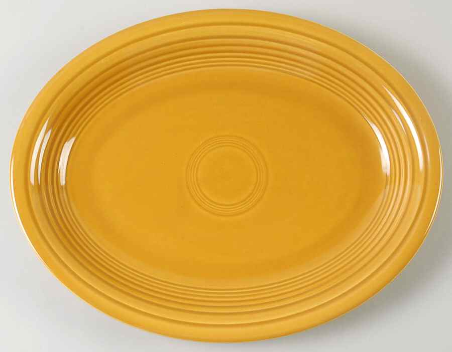 Fiesta Antique Gold (Ironstone) 12" Oval Serving Platter by Homer Laughlin -1