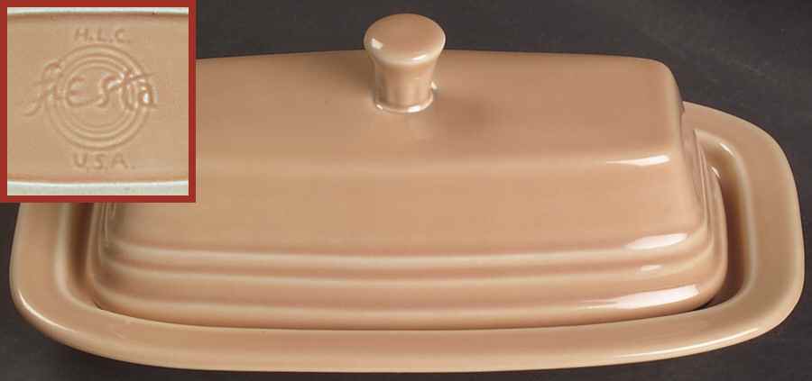 Fiesta Apricot (Intro 1986) 1/4 Lb Covered Butter by Homer Laughlin -1
