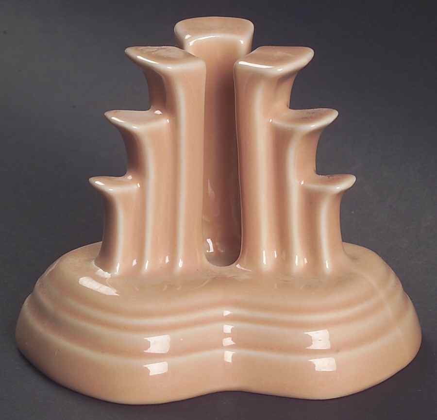Fiesta Apricot (Intro 1986) Tripod Candleholder by Homer Laughlin -1