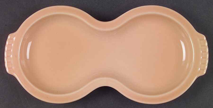 Fiesta Apricot (Intro 1986) Tray for Creamer & Sugar with Lid by Homer Laughlin -1