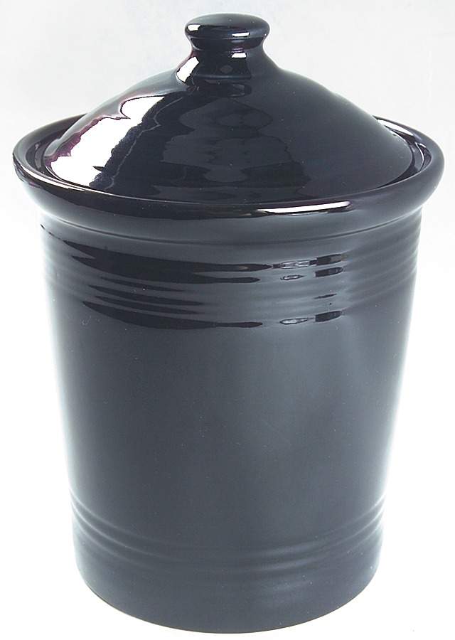 Fiesta Black (Intro 1986) Medium Canister & Lid by Homer Laughlin -1