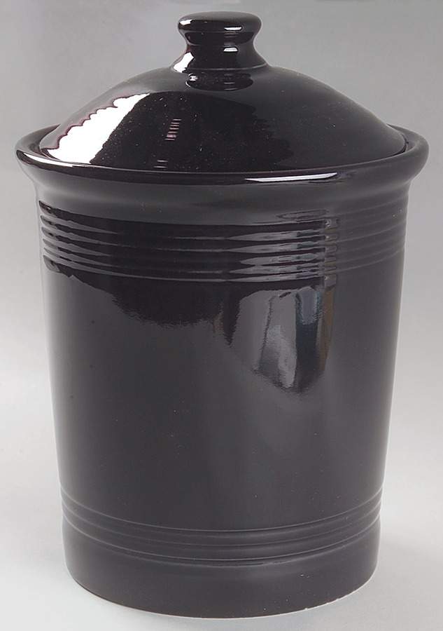 Fiesta Black (Intro 1986) Large Canister & Lid by Homer Laughlin -1