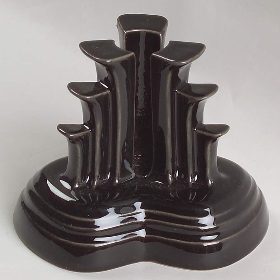 Fiesta Black (Intro 1986) Tripod Candleholder by Homer Laughlin -1