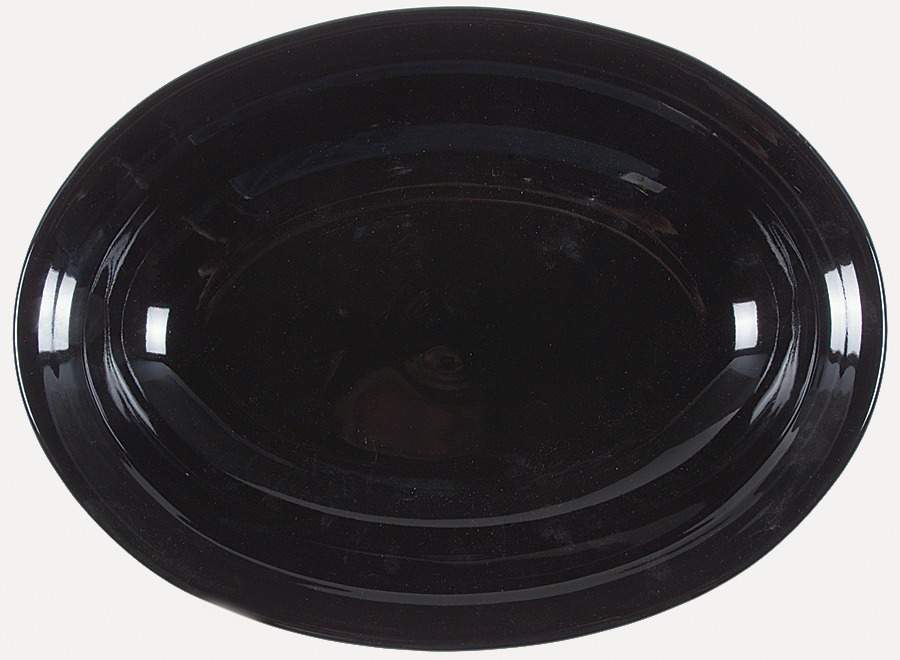 Fiesta Black (Intro 1986) 12" Oval Vegetable Bowl by Homer Laughlin -1