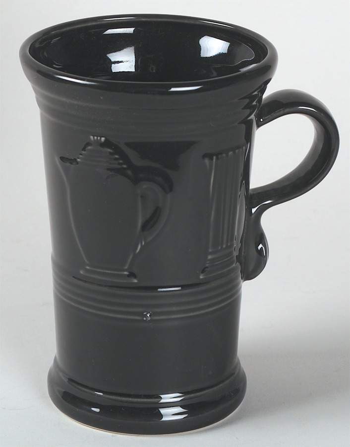 Fiesta Black (Intro 1986) Cappuccino Mug by Homer Laughlin -1