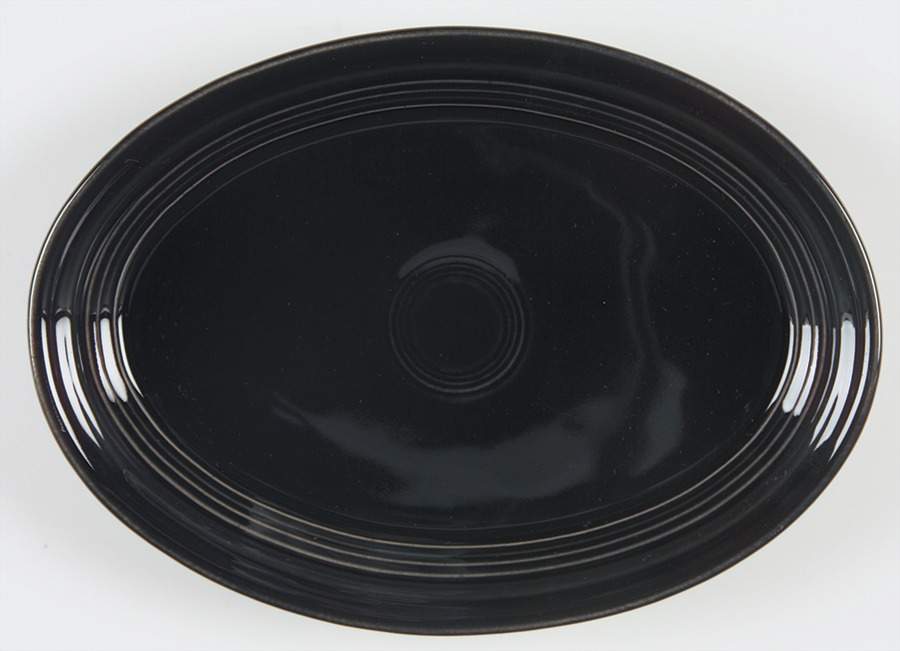Fiesta Black (Intro 1986) 9" Oval Serving Platter by Homer Laughlin -1