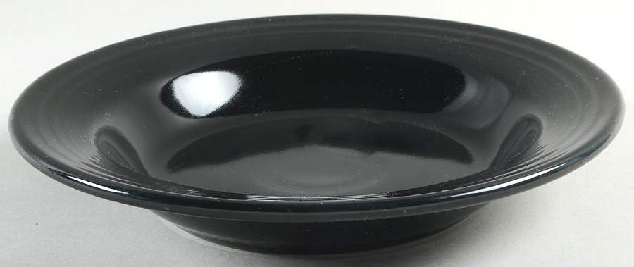 Fiesta Black (Intro 1986) Large Rim Soup Bowl by Homer Laughlin -1