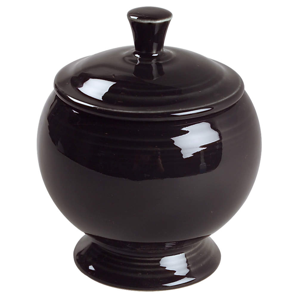 Fiesta Black (Intro 1986) Individual Sugar Bowl & Lid by Homer Laughlin -1