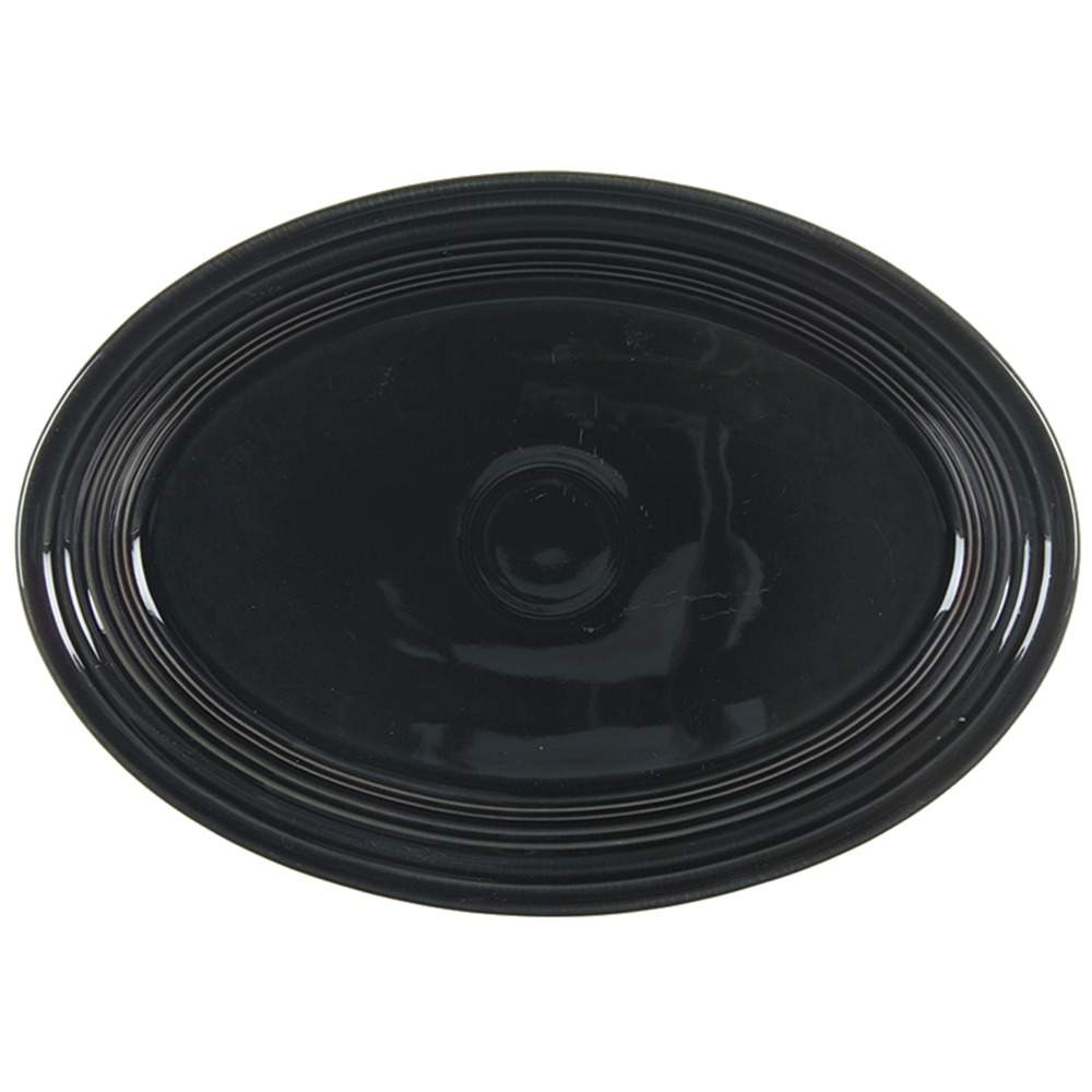 Fiesta Black (Intro 1986) 13" Oval Serving Platter by Homer Laughlin -1