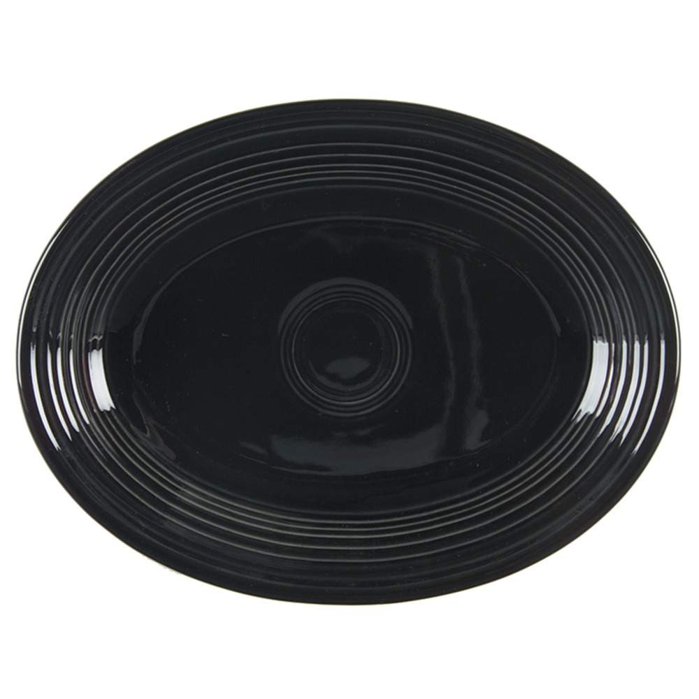 Fiesta Black (Intro 1986) 11" Oval Serving Platter by Homer Laughlin -1