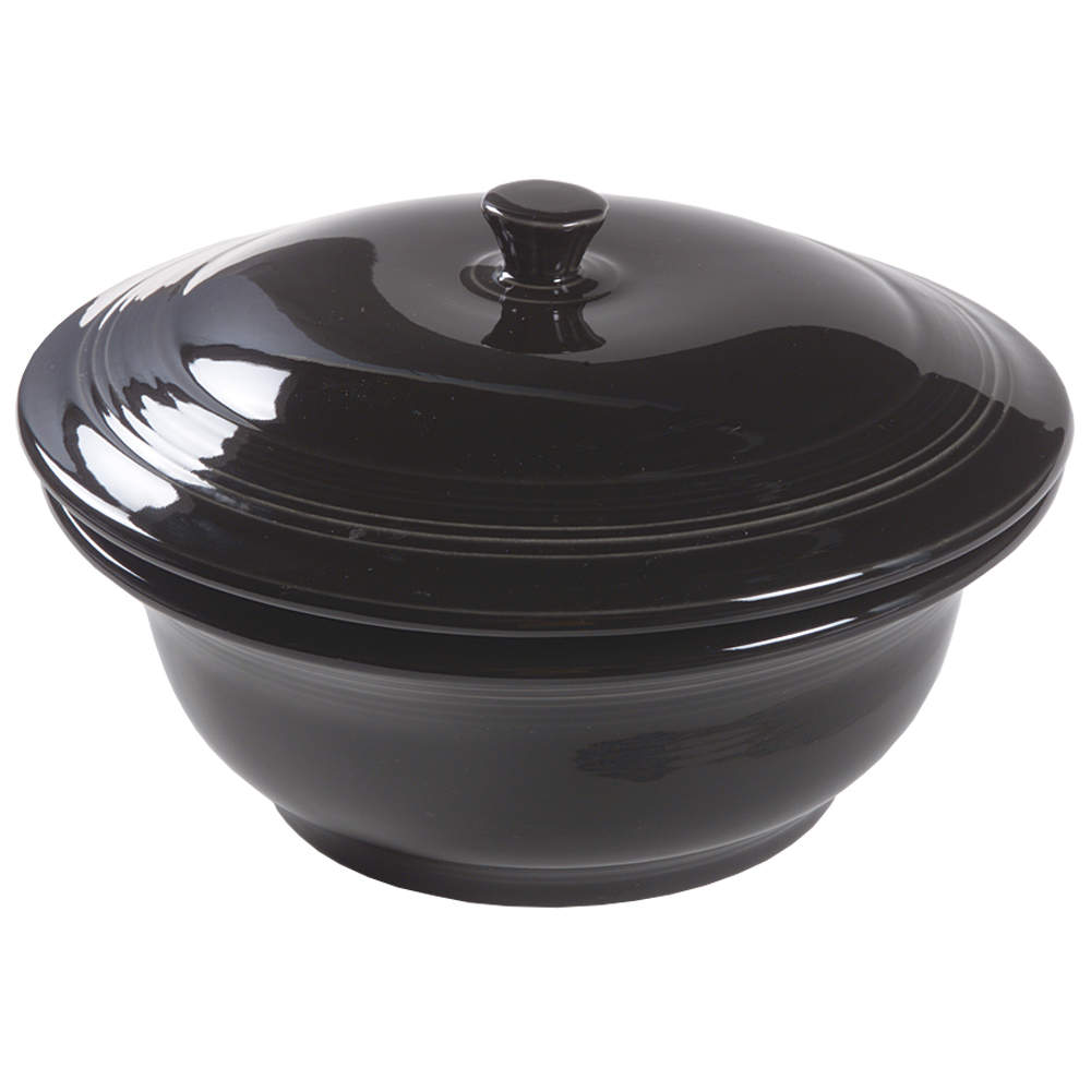 Fiesta Black (Intro 1986) 2 Qt Round Covered Casserole (MB 9 Base) by Homer Laughlin -1