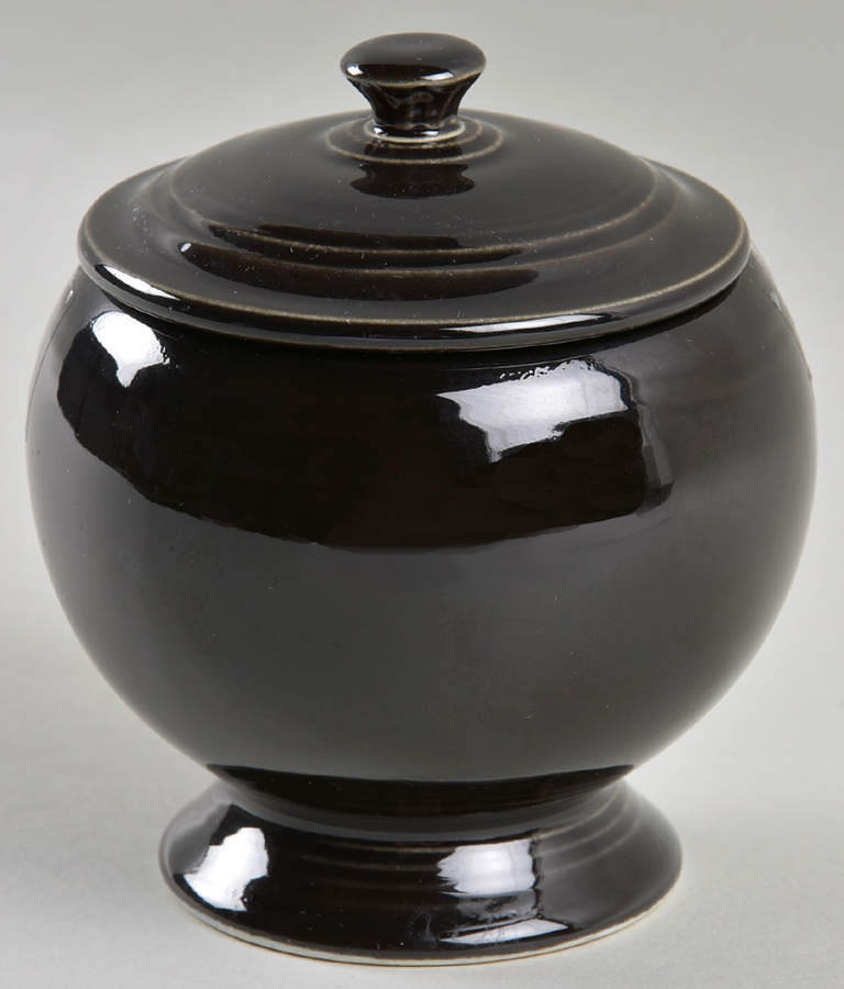 Fiesta Black (Intro 1986) Individual Sugar Bowl & Lid by Homer Laughlin -1