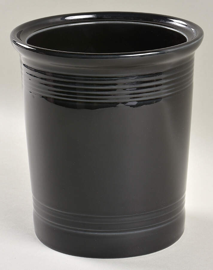 Fiesta Black (Intro 1986) Large Canister No Lid by Homer Laughlin -1