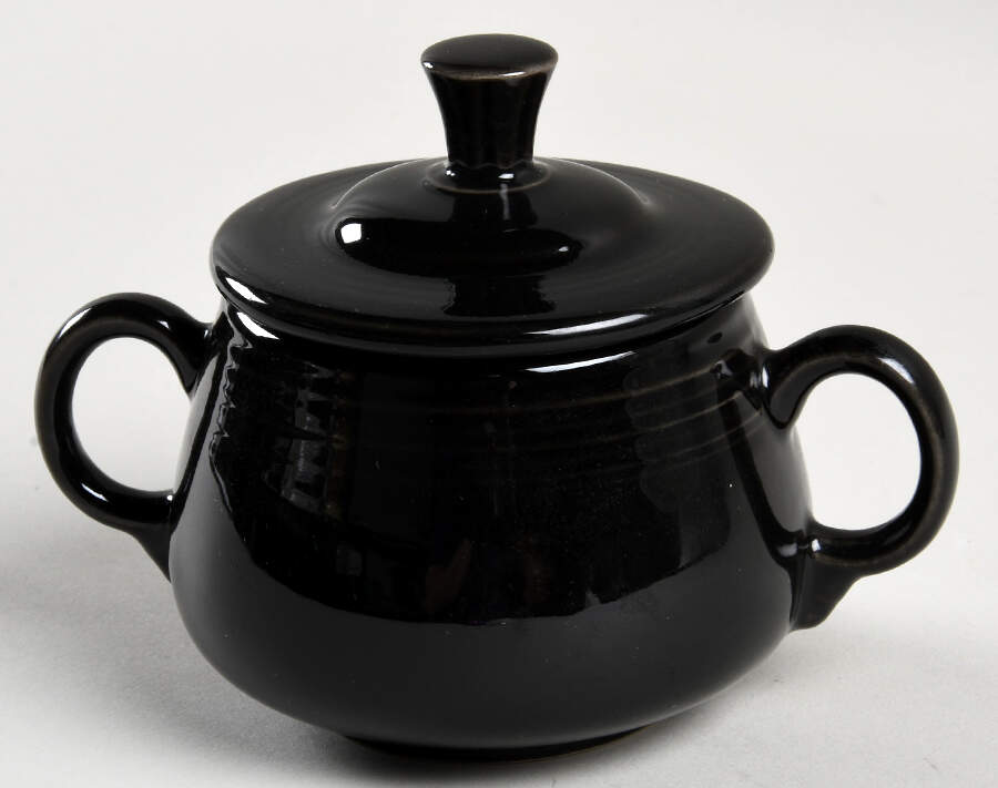 Fiesta Black (Intro 1986) Sugar Bowl & Lid by Homer Laughlin -1