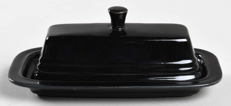 Fiesta Black (Intro 1986) 1/4 Lb Covered Butter by Homer Laughlin -1