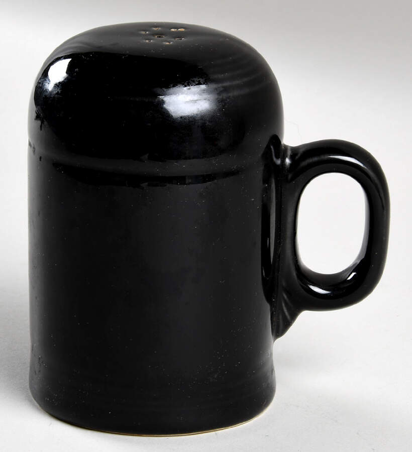 Fiesta Black (Intro 1986) Stove Top Salt Shaker by Homer Laughlin -1