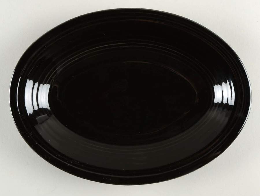 Fiesta Black (Intro 1986) Pre-1990 9" Fiesta Oval Platter by Homer Laughlin -1