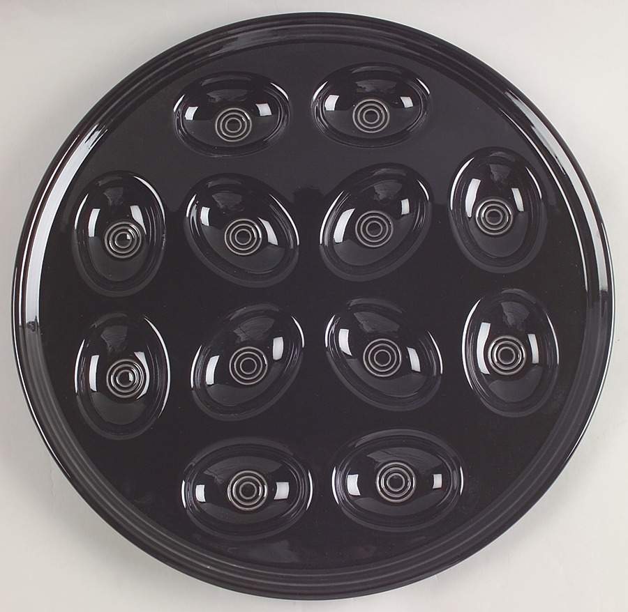 Fiesta Black (Intro 1986) Deviled Egg Plate by Homer Laughlin -1