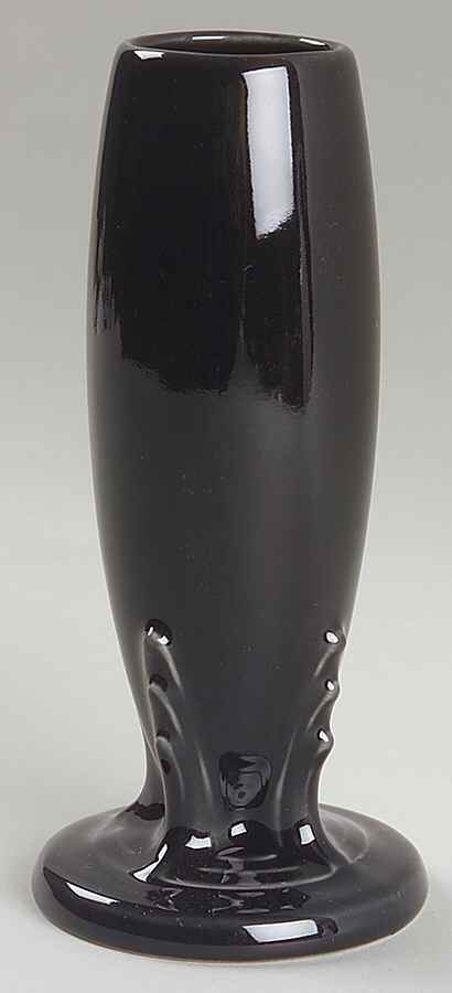 Fiesta Black (Intro 1986) 6" Bud Vase by Homer Laughlin -1