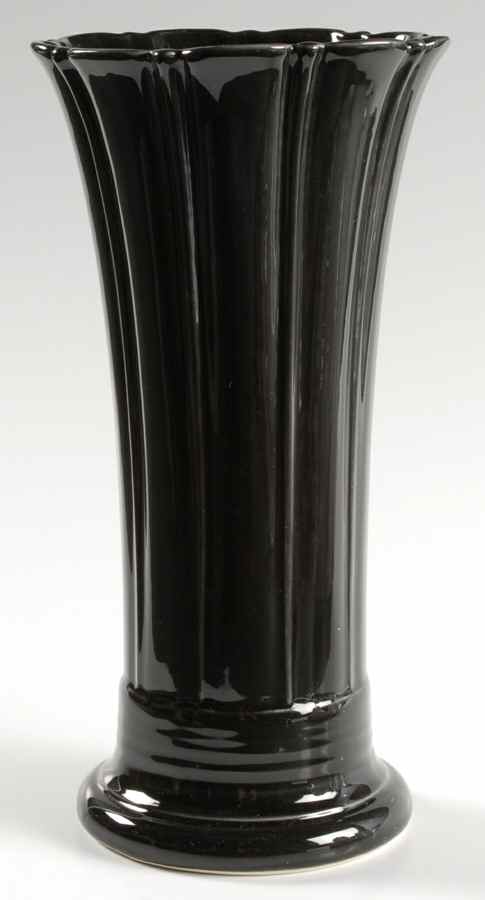 Fiesta Black (Intro 1986) 9" Flared Vase by Homer Laughlin -1