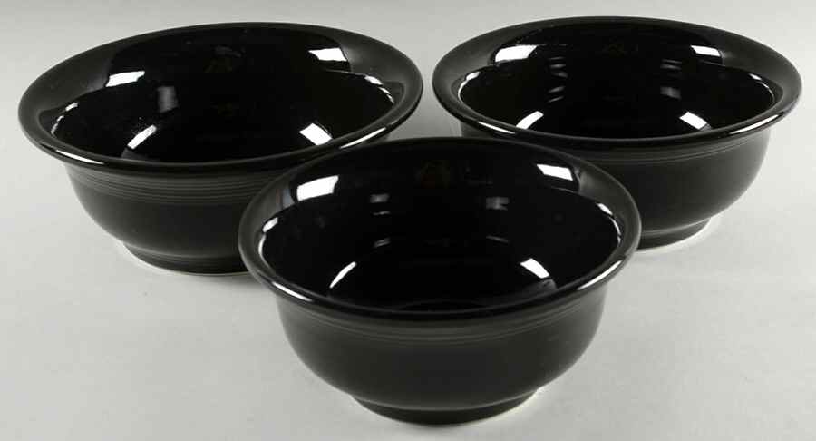 Fiesta Black (Intro 1986) (3 Piece) Mixing Bowl Set by Homer Laughlin -1