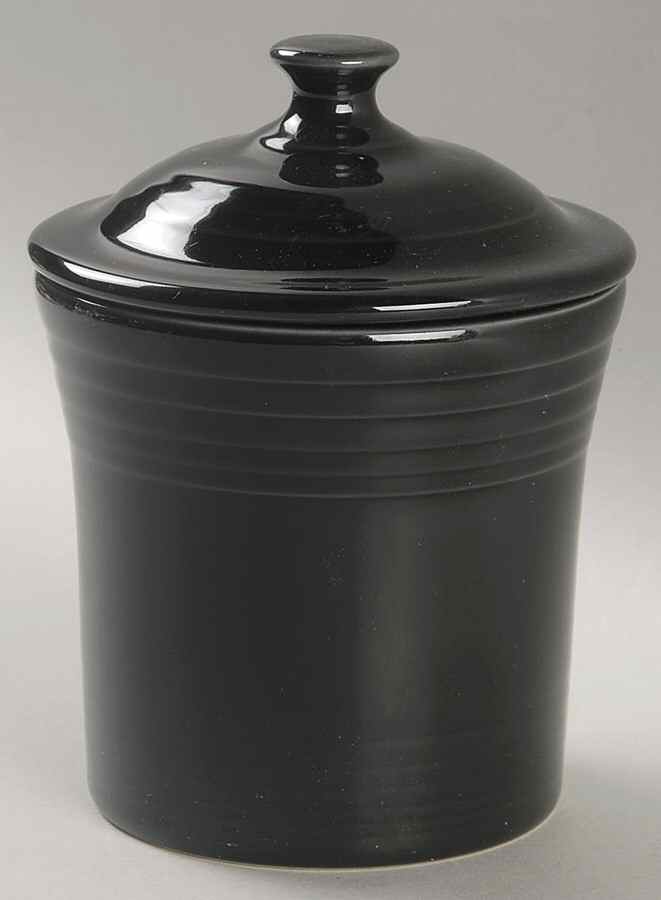 Fiesta Black (Intro 1986) Jam/Jelly & Lid by Homer Laughlin -1
