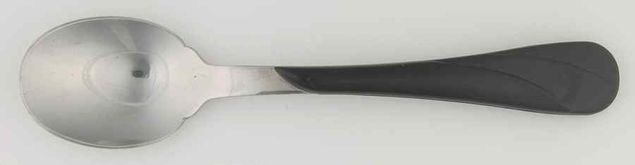 Fiesta Black (Intro 1986) Place/Oval Soup Spoon by Homer Laughlin -1