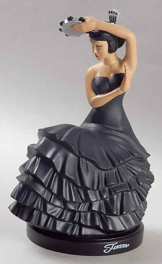 Fiesta Black (Intro 1986) Small Resin Dancing Lady Figurine by Homer Laughlin -1