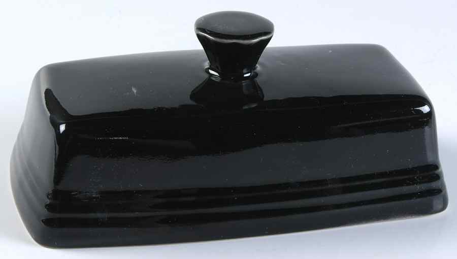 Fiesta Black (Intro 1986) Lid for Extra Large 1/4 Lb Butter by Homer Laughlin -1