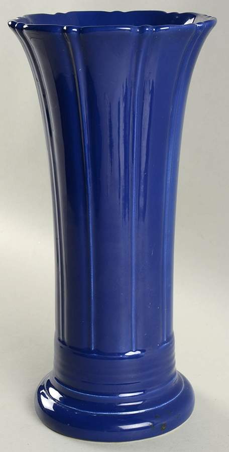 Fiesta Cobalt Blue (Older) 12" Vase by Homer Laughlin -1