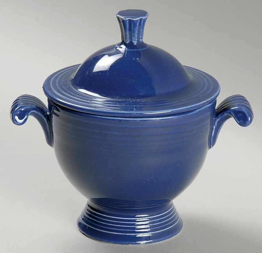 Fiesta Cobalt Blue (Older) Sugar Bowl & Lid by Homer Laughlin -1