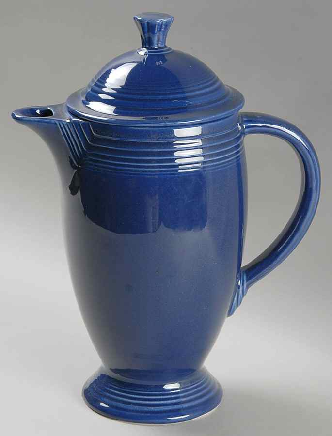 Fiesta Cobalt Blue (Older) Coffee Pot & Lid by Homer Laughlin -1