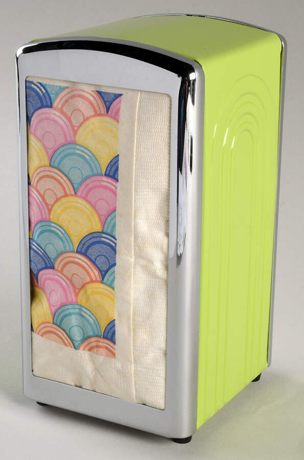 Fiesta Chartreuse (Intro 1997) Napkin Dispenser w/Napkins by Homer Laughlin -1