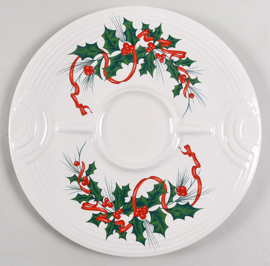Holiday Fiesta (With Ribbon) Hostess Tray for Chip and Dip by Homer Laughlin -1