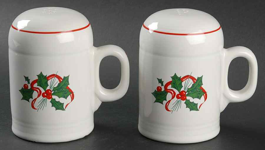 Holiday Fiesta (With Ribbon) Stove Top Salt & Pepper Set by Homer Laughlin -1