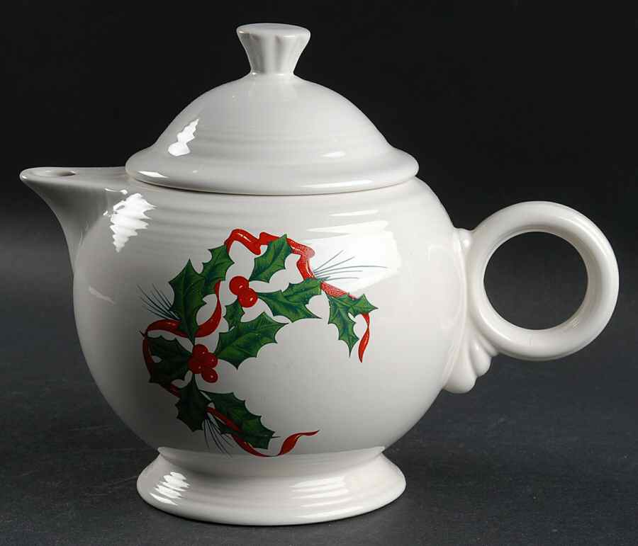 Holiday Fiesta (With Ribbon) Teapot & Lid by Homer Laughlin -1