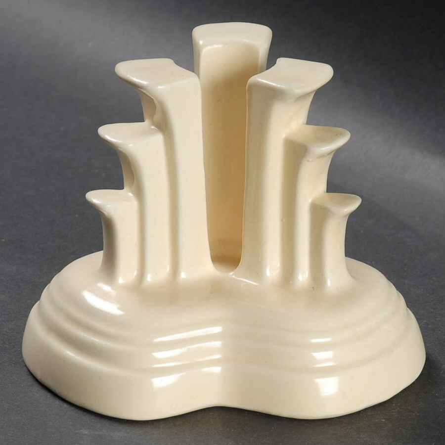 Fiesta Old Ivory (Cream) Tripod Candleholder by Homer Laughlin -1