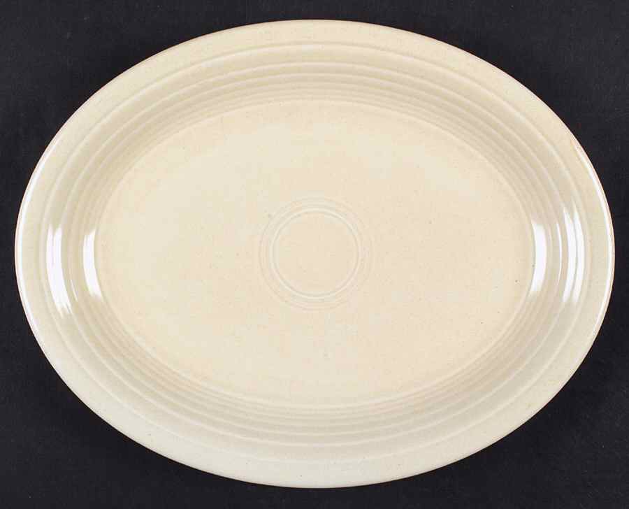 Fiesta Old Ivory (Cream) 12" Oval Serving Platter by Homer Laughlin -1
