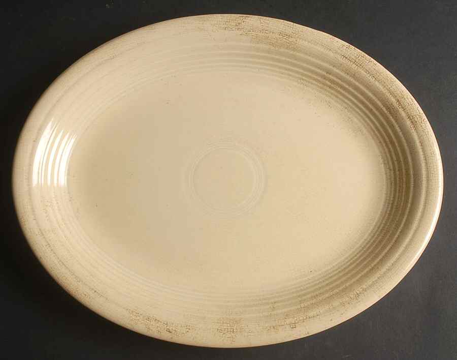 Fiesta Old Ivory (Cream) 13" Oval Serving Platter by Homer Laughlin -1