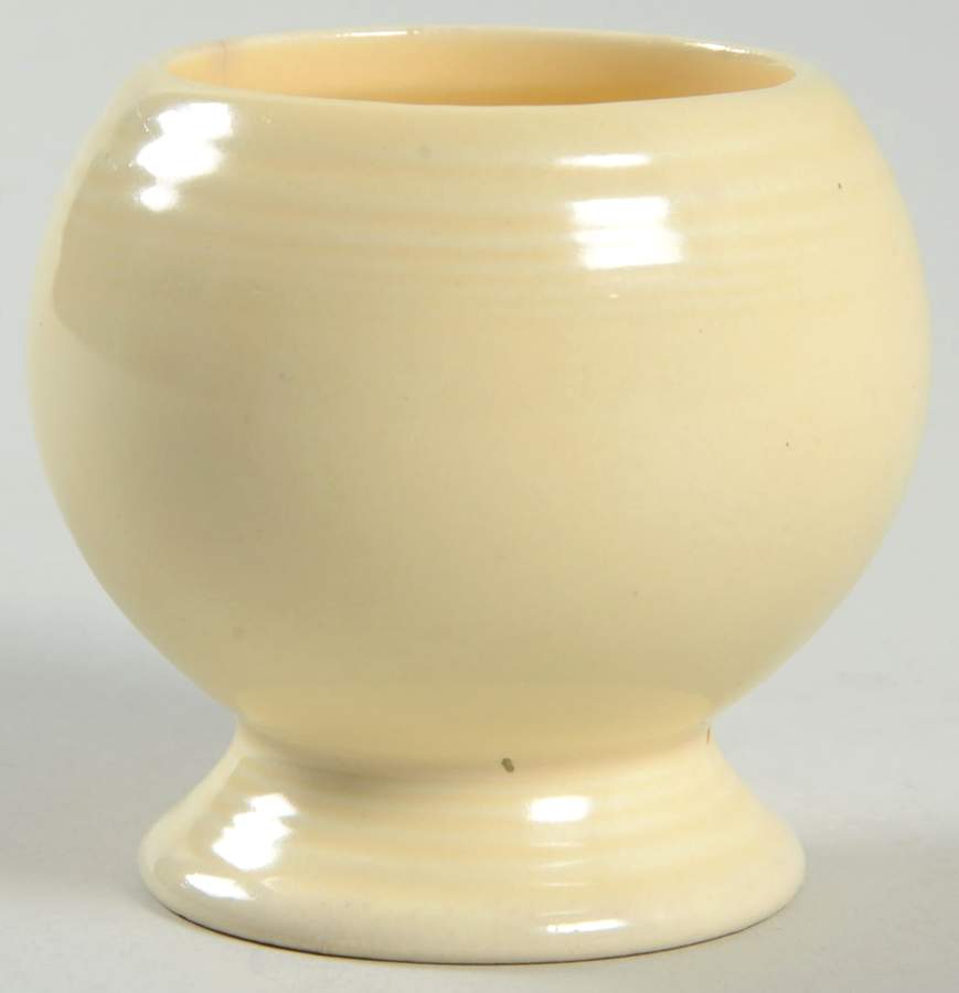 Fiesta Old Ivory (Cream) Mustard Jar No Lid by Homer Laughlin -1