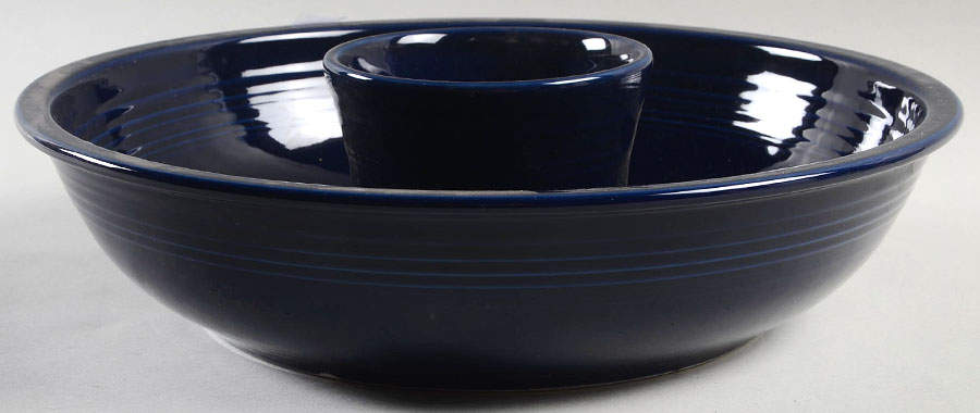 Fiesta Cobalt Blue (Intro 1986) (2 Piece) Chip & Dip Set by Homer Laughlin -1