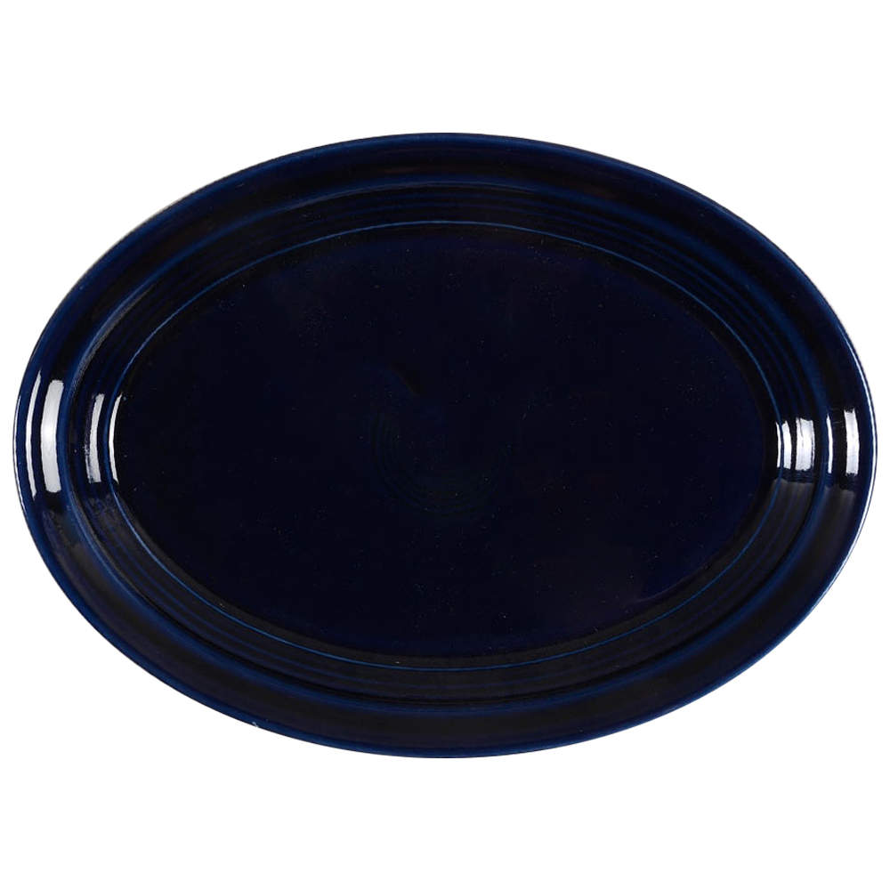 Fiesta Cobalt Blue (Intro 1986) 9" Oval Serving Platter by Homer Laughlin -1