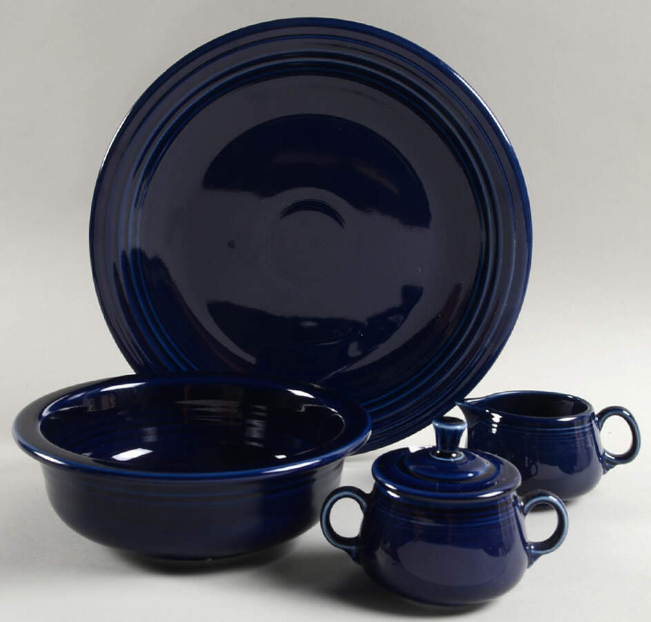 Fiesta Cobalt Blue (Intro 1986) 5 Piece Hostess Set by Homer Laughlin -1