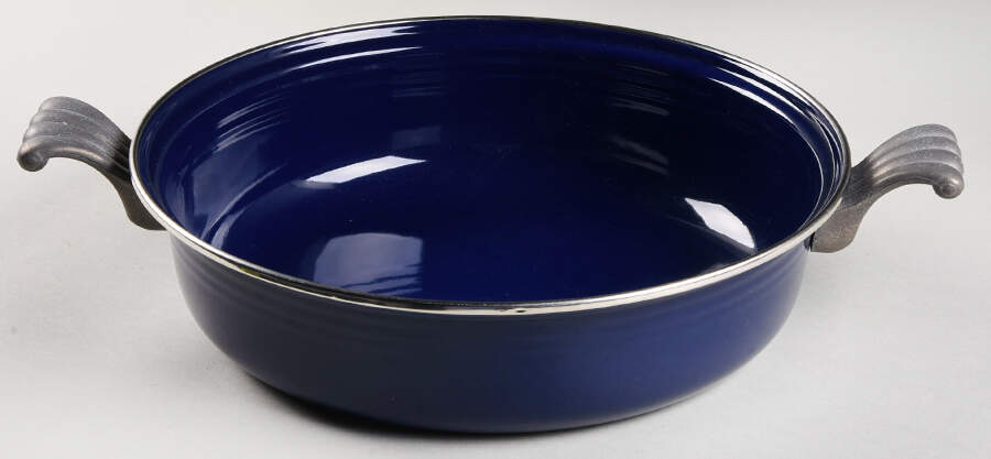 Fiesta Cobalt Blue (Intro 1986) 4 Quart Metal Casserole No Lid by Homer Laughlin -1