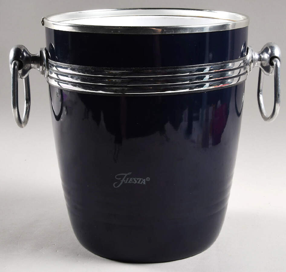 Fiesta Cobalt Blue (Intro 1986) Metal Ice Bucket-No Lid by Homer Laughlin -1