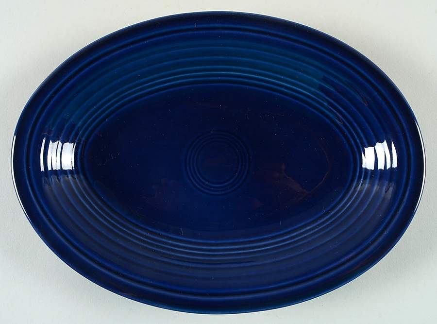 Fiesta Cobalt Blue (Intro 1986) Pre-1990 9" Fiesta Oval Platter by Homer Laughlin -1