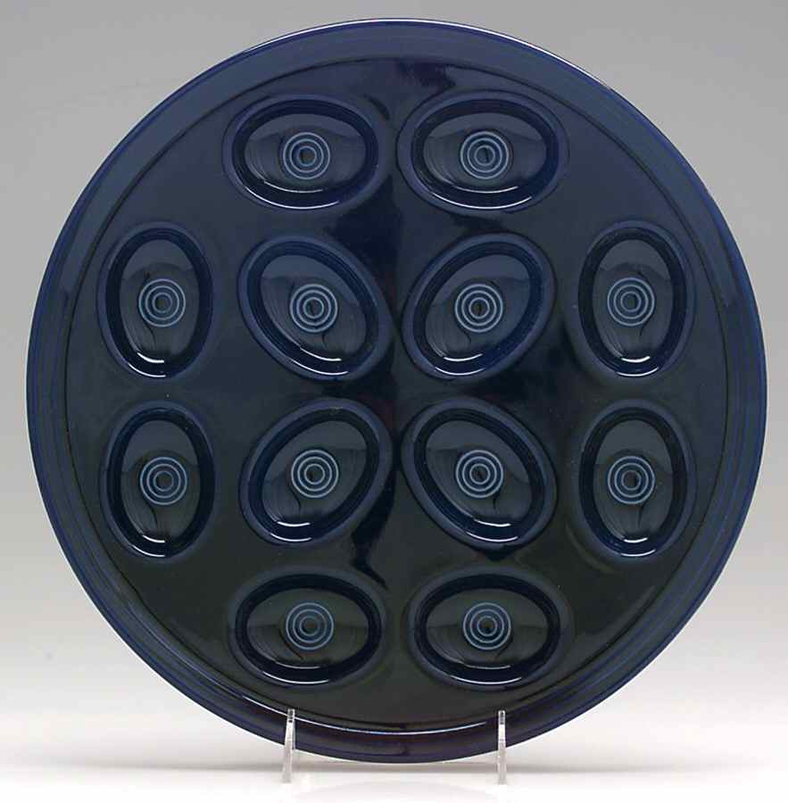 Fiesta Cobalt Blue (Intro 1986) Deviled Egg Plate by Homer Laughlin -1