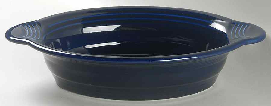 Fiesta Cobalt Blue (Intro 1986) 11" Oval Baker by Homer Laughlin -1