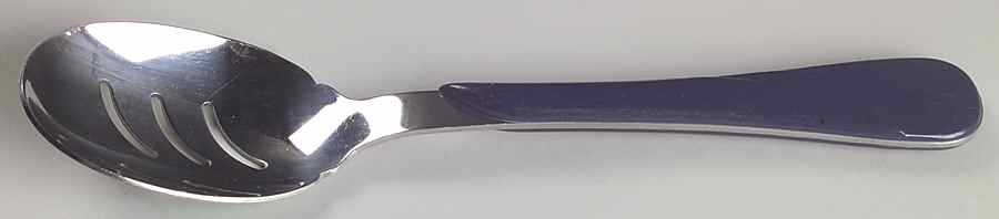 Fiesta Cobalt Blue (Intro 1986) Pierced Tablespoon (Serving Spoon) by Homer Laughlin -1
