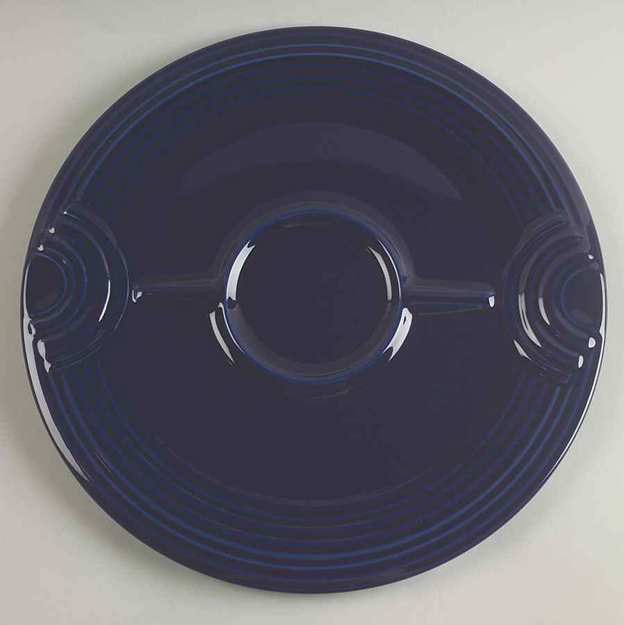 Fiesta Cobalt Blue (Intro 1986) Hostess Tray for Chip and Dip by Homer Laughlin -1